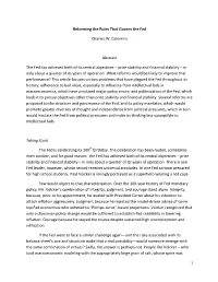 Reforming the Rules That Govern the Fed