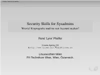 Security Skills for Sysadmins