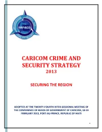 Caricom Crime and Security Strategy 2013