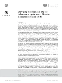 Clarifying the Diagnosis of Post-Inflammatory Pulmonary Fibrosis: a Population-Based Study