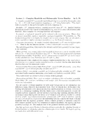 Complex Manifolds and Holomorphic Vector Bundles by L