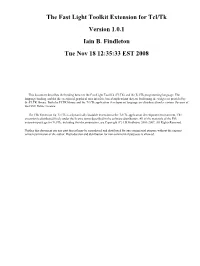 Introduction to the Tcl/Fltk Extension