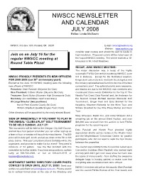 NWSCC NEWSLETTER and CALENDAR JULY 2008 Editor: Linda Mcgavin