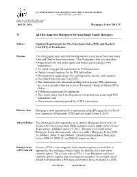 Updated Requirements for Pre-Foreclosure Sales (PFS) and Deeds in Lieu (DIL) of Foreclosure