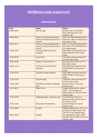 Wellbeing Week Programme