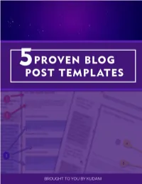 5 Proven Blog Post Templates