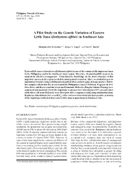 A Pilot Study on the Genetic Variation of Eastern Little Tuna (Euthynnus Affinis) in Southeast Asia