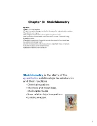 Chapter 3: Stoichiometry