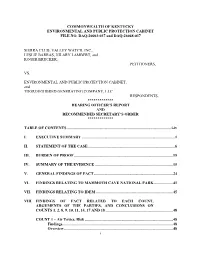 Commonwealth of Kentucky Environmental and Public Protection Cabinet File No