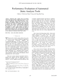 Evaluation of Automated Static Analysis Tools Cathleen L