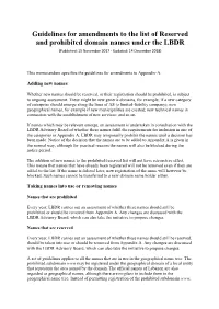 Guidelines for Amendments to the List of Reserved and Prohibited Domain Names Under the LBDR (Published: 15 November 2017 - Updated: 14 December 2018)