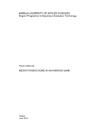 KARELIA UNIVERSITY of APPLIED SCIENCES Degree Programme in Business Information Technology