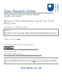 Mining Pro-ISIS Radicalisation Signals from Social Media Users Conference Or Workshop Item