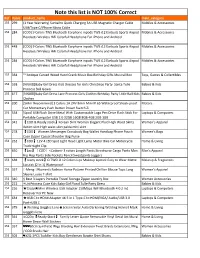 Note This List Is NOT 100% Correct