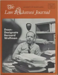 PENNSYLVANIA NUMBER Ill from the Dean's Desk: Alumni Support Lauded