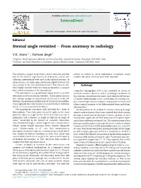 Sternal Angle Revisited E from Anatomy to Radiology
