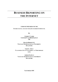 Business Reporting on the Internet
