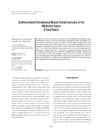 Dedifferentiated Extraskeletal Myxoid Chondrosarcoma of the Masticator Space - a Case Report