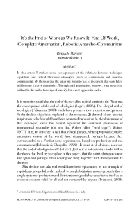 End of Work, Complete Automation, Robotic Anarcho-Communism