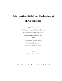 Information-Rich User Embodiment in Groupware