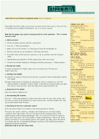 Instruction for Use Pressure Suspension Pump (Part No