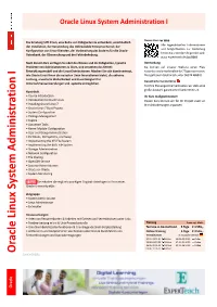 Oracle Linux System Administration I