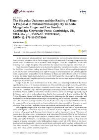 The Singular Universe and the Reality of Time: a Proposal in Natural Philosophy