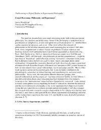 1 Forthcoming in Oxford Studies in Experimental Philosophy Causal Reasoning