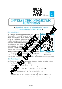 Inverse Trigonometric Functions