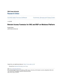 Remote Access Forensics for VNC and RDP on Windows Platform