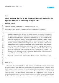 Some Notes on the Use of the Windowed Fourier Transform for Spectral Analysis of Discretely Sampled Data