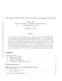 Stochastic PDE, Reflection Positivity, and Quantum Fields Arxiv
