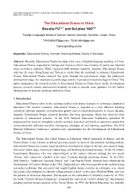 The Educational Drama in China Sha-Sha FU and Gui-Zhao