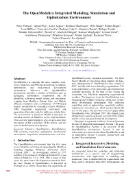 The Openmodelica Integrated Modeling, Simulation and Optimization Environment