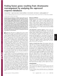 Finding Fusion Genes Resulting from Chromosome Rearrangement by Analyzing the Expressed Sequence Databases