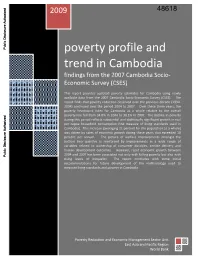 Findings from the Cambodia Socio‐Economic Survey (CSES)