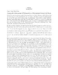 Galois Theory Is That It Ties Together Group Theory and ﬁeld Theory