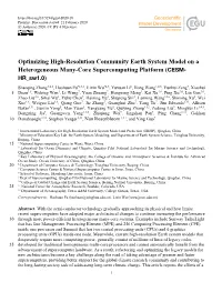 Optimizing High-Resolution Community Earth System