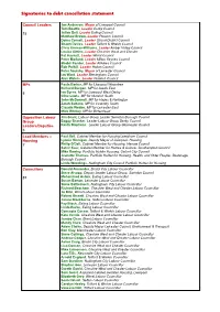 Signatories to Debt Cancellation Statement