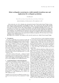 Silent Earthquakes Occurring in a Stable-Unstable Transition Zone and Implications for Earthquake Prediction