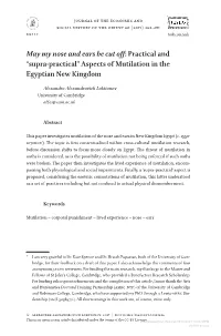 “Supra-Practical” Aspects of Mutilation in the Egyptian New Kingdom