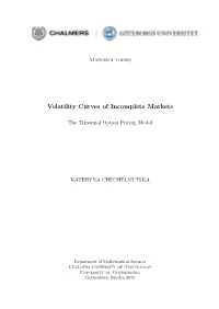 Volatility Curves of Incomplete Markets