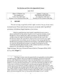 2018 Decline and Fall of the Spendthrift Clause
