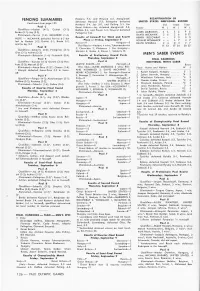Fencing Summaries Men's Saber Events