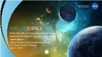 Heliophysics at NASA and the Science of Space Weather