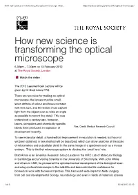 How New Science Is Transforming the Optical Microscope | Roy