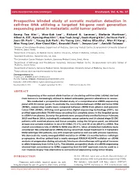 Prospective Blinded Study of Somatic Mutation Detection in Cell-Free DNA Utilizing a Targeted 54-Gene Next Generation Sequencing