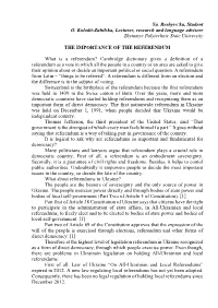 The Importance of the Referendum
