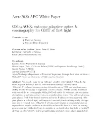Astro2020 APC White Paper Gmagao-X: Extreme Adaptive Optics