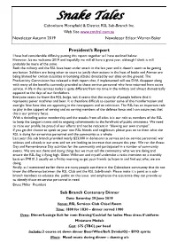 Autumn 2019 Newsletter Editor: Warren Baker